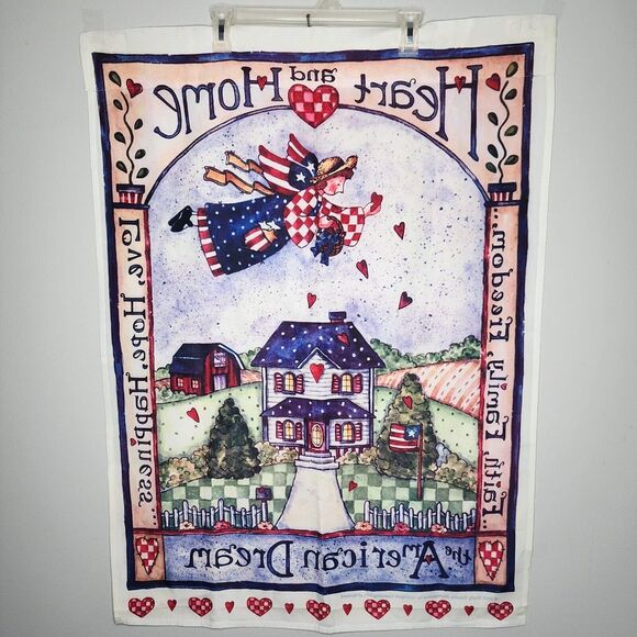 Pole Flag Heart and Home the American Dream By Artist Shelly Rasche 2004 - Picture 2 of 2